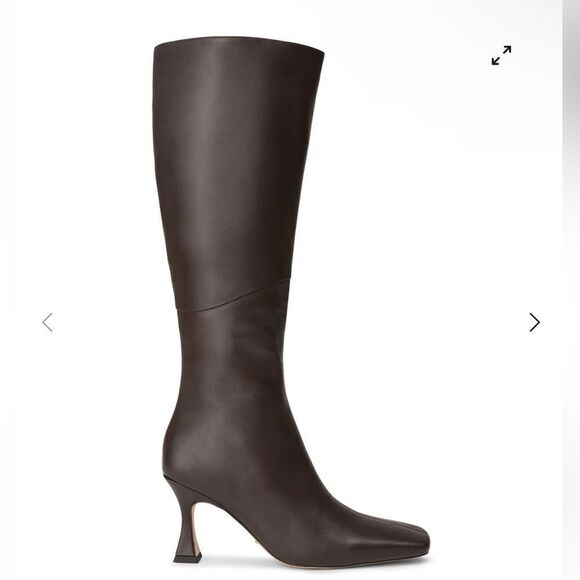 Tony Bianco Fantasy Boots Venice brown knee high leather square toe heels Sz 8 - Picture 1 of 16